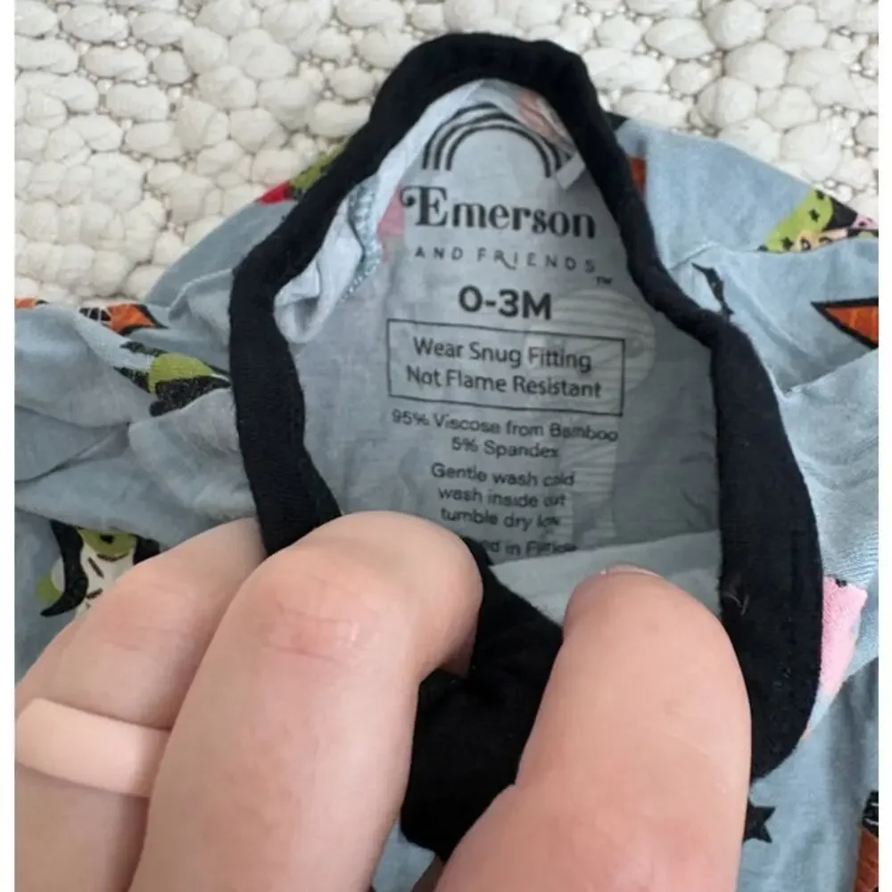 Emerson & Friends Halloween Monster Mash Baby Bamboo PJs Size 0-3 Months